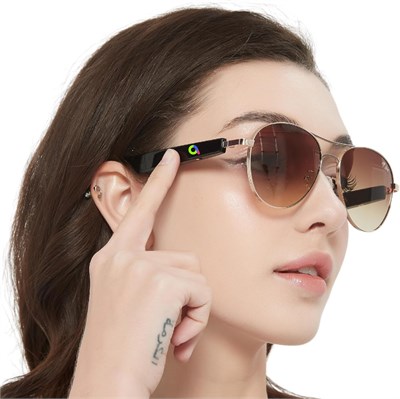 Умные очки XR Loud Bluetooth для женщин с динамиками и микрофоном, новым Android 5.3, Siri Touch и голосовым помощником, 120H SB, звонки, подкасты, вождение, отдых, солнцезащитные очки-авиаторы бежевого цвета с плотно прилегающей посадкой 1000005918 - фото 524508