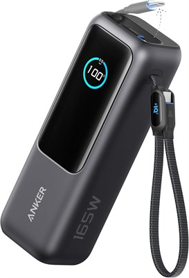 Внешний аккумулятор Anker Laptop Power Bank, портативное зарядное устройство емкостью 25 000 мА·ч и мощностью 165 Вт с тремя портами USB-C мощностью 100 Вт для зарядки нескольких устройств, встроенными и выдвижными кабелями для iPhone 16/15 серии, MacBook 1000006169 - фото 524951