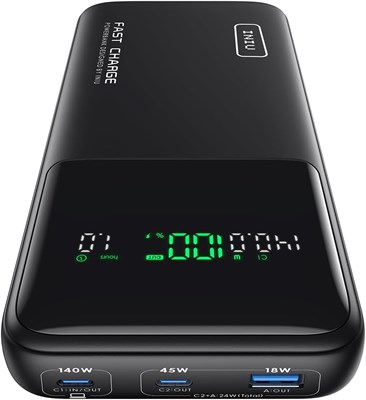 Внешний аккумулятор INIU 140 Вт, портативное зарядное устройство для ноутбука большой емкости 27000 мАч, внешний аккумулятор для планшета с входом и выходом USB C, интеллектуальный цифровой дисплей для зарядки телефонов, совместимый с Macbook, iPad, iPhon 1000006188