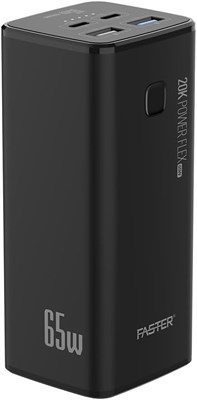 Внешний аккумулятор Faster PD-65W Power Bank 20000 мА·ч — портативное зарядное устройство высокой емкости с быстрой зарядкой 65 Вт — два порта USB и Type-C для ноутбуков, смартфонов, планшетов — аккумулятор с 4 портами для путешествий и поездок 1000006240