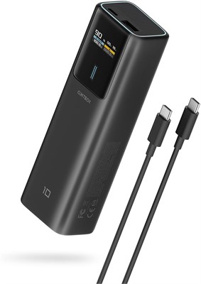 Внешний аккумулятор CUKTECH 10 мощностью 100 Вт, ёмкостью 10000 мА·ч, с цифровым дисплеем, внешний аккумулятор для мобильных телефонов iPhone 16/15/14/13 серии, Samsung Galaxy S24/S23/S22, iPad Air/Pro, Xiaomi, MacBook, Dell и т. д. 1000006248