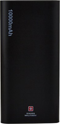 Внешний аккумулятор Swiss Military Chandoline PD 10000 мА·ч: высокоскоростная зарядка, выходная мощность 20 Вт, зарядка на 50% за 30 минут* — входы Type-C, Micro и USB, черный 1000006269