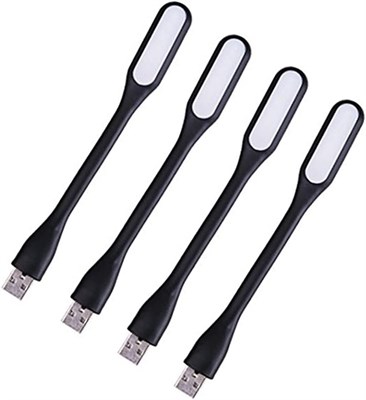 USB-светильник для ноутбука и внешнего аккумулятора. Гибкий и регулируемый USB-светодиод для клавиатуры ноутбука и общего назначения (комплект из 4 шт.) (цвет: черный) 1000006302