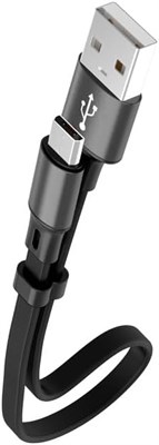 Короткий кабель USB C Khazna, идеальная длина 25 см, кабель Android Auto USB C 3A для быстрой зарядки и синхронизации данных, короткий кабель USB A - USB C для телефонов, портативных аккумуляторов, ноутбуков (черный) 1000006306