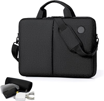 Сумка для ноутбука STAYOUNG 15,6 дюйма — водонепроницаемая сумка для ноутбука, деловой портфель, дорожная/школьная сумка через плечо с плечевым ремнем и внешним аккумулятором (черная) 1000006318