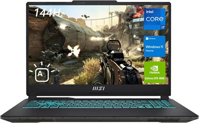 MSI Cyborg 15 Gaming Laptop, 15.6" FHD 144Hz Display, Intel Core i7-12650H, NVIDIA GeForce RTX 4060, 32GB DDR5 RAM, 1TB SSD, Webcam, Backlit Keyboard, Wi-Fi 6, Windows 11 Home, Translucent Black 1000006496 - фото 525938