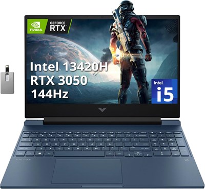 HP Victus 15.6" 144Hz FHD Gaming Laptop, Intel i5-13420H Processor, 64GB RAM, 2TB PCIe SSD, NVIDIA GeForce RTX 3050, Backlit Keyboard, HD Webcam, Windows 11, Blue, 32GB Hotface USB Card 1000006509 - фото 525999