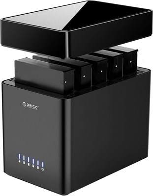ORICO 5 Bay Hard Drive Enclosure USB 3.0 to SATA 3.5 inch Enclosure Magnetic Tool-Free External HDD SSD Enclosure Storage Case Built-in Fan for Data Backup, NAS Expansion Up to 80TB(5x16) - DS500U3 1000006621 - фото 526529