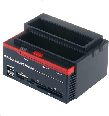 Док-станция SKEIDO для жестких дисков SATA IDE 2,5/3,5 дюйма, корпус для клонирования жестких дисков USB 2 порта, концентратор USB 2.0, картридер MS/M2/XD/CF/SD/TF 1000006629 - фото 526569