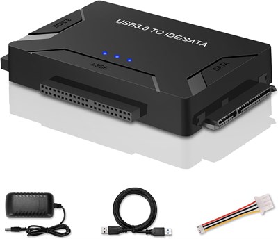 Адаптер PINKE USB 3.0 - IDE/SATA, внешний преобразователь Ultra Recovery, совместимый с 2,5-дюймовыми и 3,5-дюймовыми жесткими дисками, твердотельными накопителями, оптическими приводами DVD/CD-ROM 5,25 дюйма, с передачей данных и блоком питания 1000006650 - фото 526672