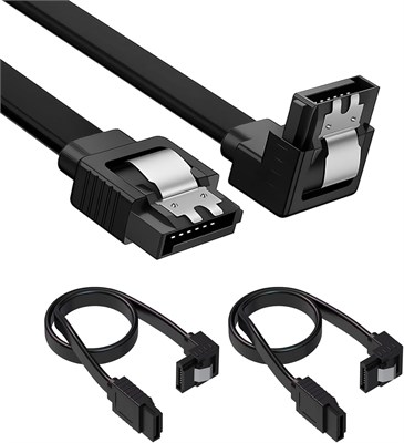 SATA Cable III,6Gbps Straight HDD SDD Data Cable, SATA 3.0 Cable for SATA HDD, SSD, CD Driver, CD Writer, 15.75 Inch (Black, 3Pack (ANGLE)) 1000006669 - фото 526761