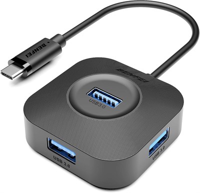 Концентратор BENFEI USB C, 4-портовый концентратор USB 3.0 с передачей данных 5 Гбит/с, разветвитель USB C для MacBook Type C, Mac Pro, iMac, Surface, XPS, флеш-накопителей, мобильных жёстких дисков 1000006672 - фото 526776