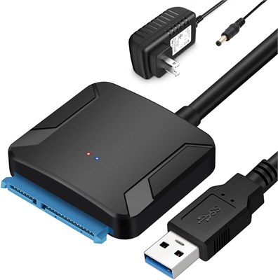 Адаптер SATA - USB, кабель USB 3.0 - SATA для 3,5-дюймового твердотельного накопителя (SSD) с жестким диском SATA III, поддержка UASP с блоком питания 1000006674 - фото 526786