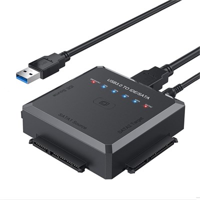 Hard Drive Reader Ultra Recovery Converter, адаптер SATA IDE - USB 3.0 для 2,5-дюймовых и 3,5-дюймовых жестких дисков/твердотельных накопителей, клонирование USB - SATA/IDE в одно касание с адаптером питания 12 В 1000006697 - фото 526900