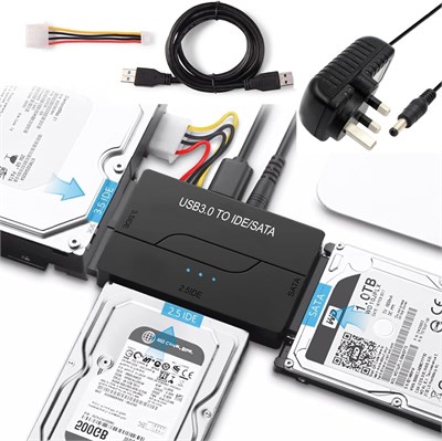 Адаптер HEYInova USB 3.0 - SATA/IDE, внешний жесткий диск для восстановления данных, поддерживает HDD/SSD 2.5/3.5, DVD, до 6 ТБ, 5 Гбит/с, совместим с Windows/Mac/Linux, в комплекте адаптер питания 12 В/2 А 1000006700 - фото 526915