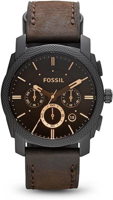 Мужские часы Fossil Machine с ремешком из нержавеющей стали или кожи, с хронографом или аналоговым дисплеем 1000006860 - фото 527310