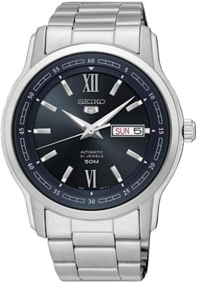 Мужские аналоговые часы Seiko из нержавеющей стали с синим циферблатом - Snkp17K1 1000006867 - фото 527340