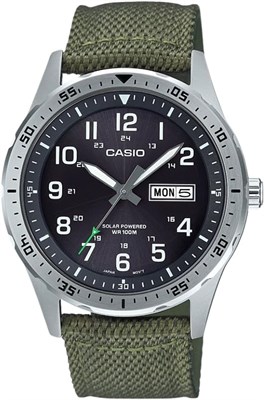 Серия Casio MTPS120L | Аналоговые часы унисекс | Запас хода 100 м | Корпус из нержавеющей стали | Аналоговый 3-стрелочный индикатор (часы, минуты, секунды) | Отображение даты | Сигнализация низкого заряда батареи | Стиль милитари | Работает на солнечной э 1000006881 - фото 527402