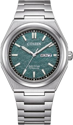 Мужские аналоговые японские кварцевые часы Citizen с титановым ремешком AW0130-85XE, серебристые, с браслетом 1000006887 - фото 527419