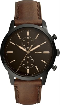Мужские кварцевые часы Fossil с аналоговым дисплеем и кожаным ремешком FS5437 1000006894 - фото 527452