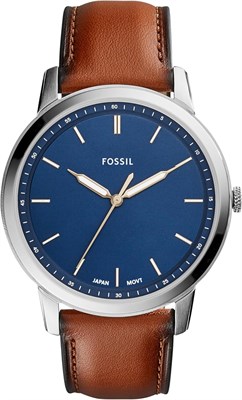Мужские кварцевые часы Fossil с аналоговым дисплеем и кожаным ремешком 1000006914 - фото 527538