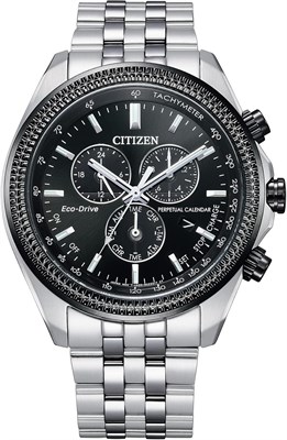 Мужские часы Citizen Eco-Drive Classic с хронографом из нержавеющей стали, вечным календарем и тахиметром 1000006958 - фото 527716