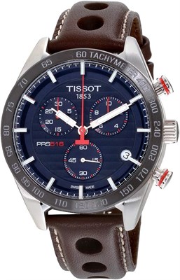 Мужские часы Tissot T Sport PRS 516 Chronograph с синим циферблатом T100.417.16.041.00 1000006988 - фото 527838