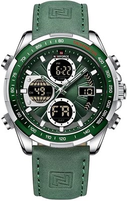 Аналоговые мужские часы NAVIFORCE (зеленый циферблат, зеленый ремешок) 1000007101 - фото 528311