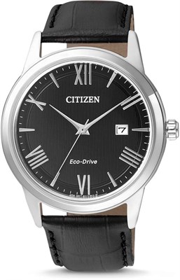 CITIZEN - Мужские аналоговые часы - Часы - Сталь - Кожаный ремешок - Серебристый цвет - 40 мм 1000007111 - фото 528356