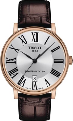 Мужские наручные часы Tissot Carson Auto из нержавеющей стали, коричневые, T1224073603300 1000007112 - фото 528361
