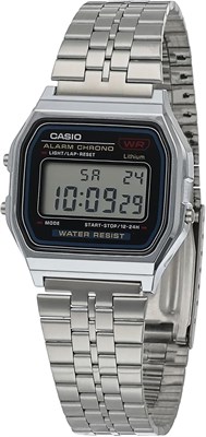 Часы Casio Unisex A159W-N1DF с серым циферблатом и серебристым ремешком 1000007152 - фото 528533