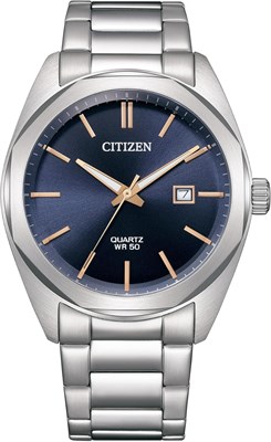 Мужские аналоговые часы Citizen с синим циферблатом BI5110-54H, серые 1000007159 - фото 528563
