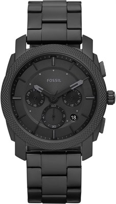 Часы Fossil Machine Chronograph из черной нержавеющей стали — FS6015 1000007180 - фото 528662