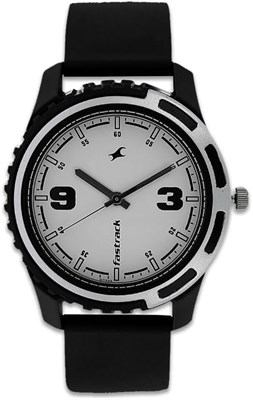 Мужские кварцевые аналоговые часы Fastrack с белым циферблатом и пластиковым ремешком - NS3114PP01 1000007197 - фото 528732
