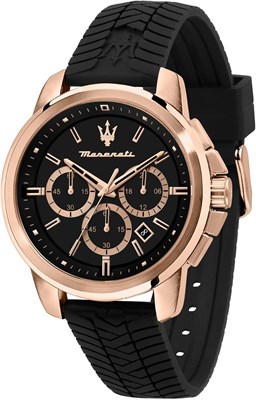 Мужские модные часы Maserati Successo R8871621012 с черным силиконовым кварцевым ремешком 1000007209 - фото 528789