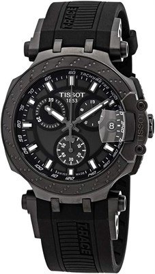 Мужские повседневные часы Tissot T-Race Chrono Quartz из нержавеющей стали, черные, T1154173706103 1000007214 - фото 528810