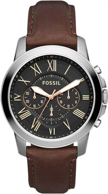 Мужские кварцевые часы Fossil, черный дисплей хронографа и кожаный ремешок - fs4813ie, коричневые 1000007238 - фото 528905