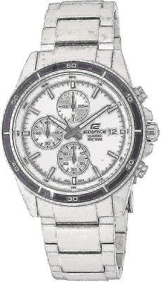 Мужские часы Casio Edifice с хронографом из нержавеющей стали и белым циферблатом 1000007241 - фото 528917