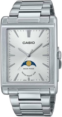 Мужские часы Casio MTP-M105D-7AVDF с чёрным циферблатом и серебристым ремешком 1000007279 - фото 529090