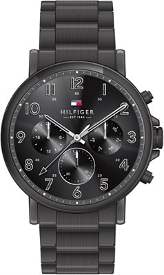 Мужские часы Tommy Hilfiger с черным циферблатом и ионным покрытием из черной стали — 1710383 1000007290 - фото 529139