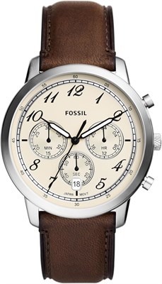Мужские часы Fossil Neutra Arabic Chronograph из нержавеющей стали, цвет: серебристый/коричневый (модель: FS6022) 1000007294 - фото 529156
