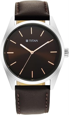 Мужские аналоговые часы Titan с коричневым циферблатом - NP1866SL02/NP1866SL02 1000007301 - фото 529190