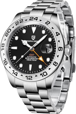 Pagani Design Uhren Herren GMT Automatik Automatik Mechanisch Analog Saphir Sport Wasserdicht Leuchtende Armbanduhr 1000007314 - фото 529246