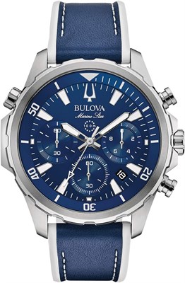 Мужские кварцевые часы Bulova Marine Star серии B с хронографом, вращающимся циферблатом, водонепроницаемостью 100 м, 43 мм 1000007325 - фото 529297