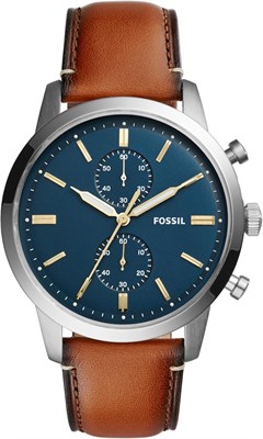 Мужские кварцевые часы Fossil, аналоговый дисплей и кожаный ремешок, FS5279, один размер 1000007334 - фото 529340