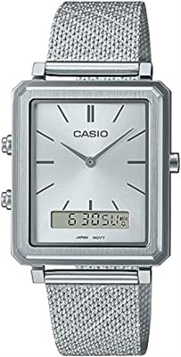Мужские часы Casio MTP-B205M-7EDF с серебристым циферблатом и серебристым браслетом 1000007343 - фото 529376