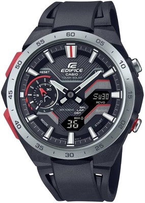 Мужские часы Casio EDIFICE WINDFLOW с аналоговым мобильным подключением, солнечная батарея, черный циферблат, нержавеющая сталь 1000007396 - фото 529602