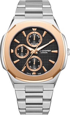 Мужские наручные часы LEE COOPER VX7NE1 с многофункциональным дисплеем и металлическим ремешком — LC08047.550, черные 1000007411 - фото 529664