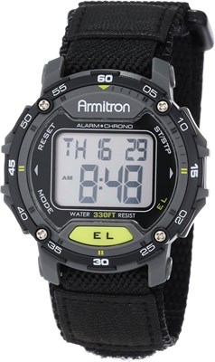 Часы Armitron Sport Unisex с цифровым хронографом и нейлоновым ремешком 1000007486 - фото 529973