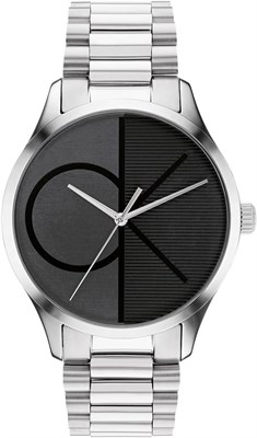 Аналоговые кварцевые часы Calvin Klein Unisex с ремешком из нержавеющей стали 25200163, черные, браслет 1000007513 - фото 530086